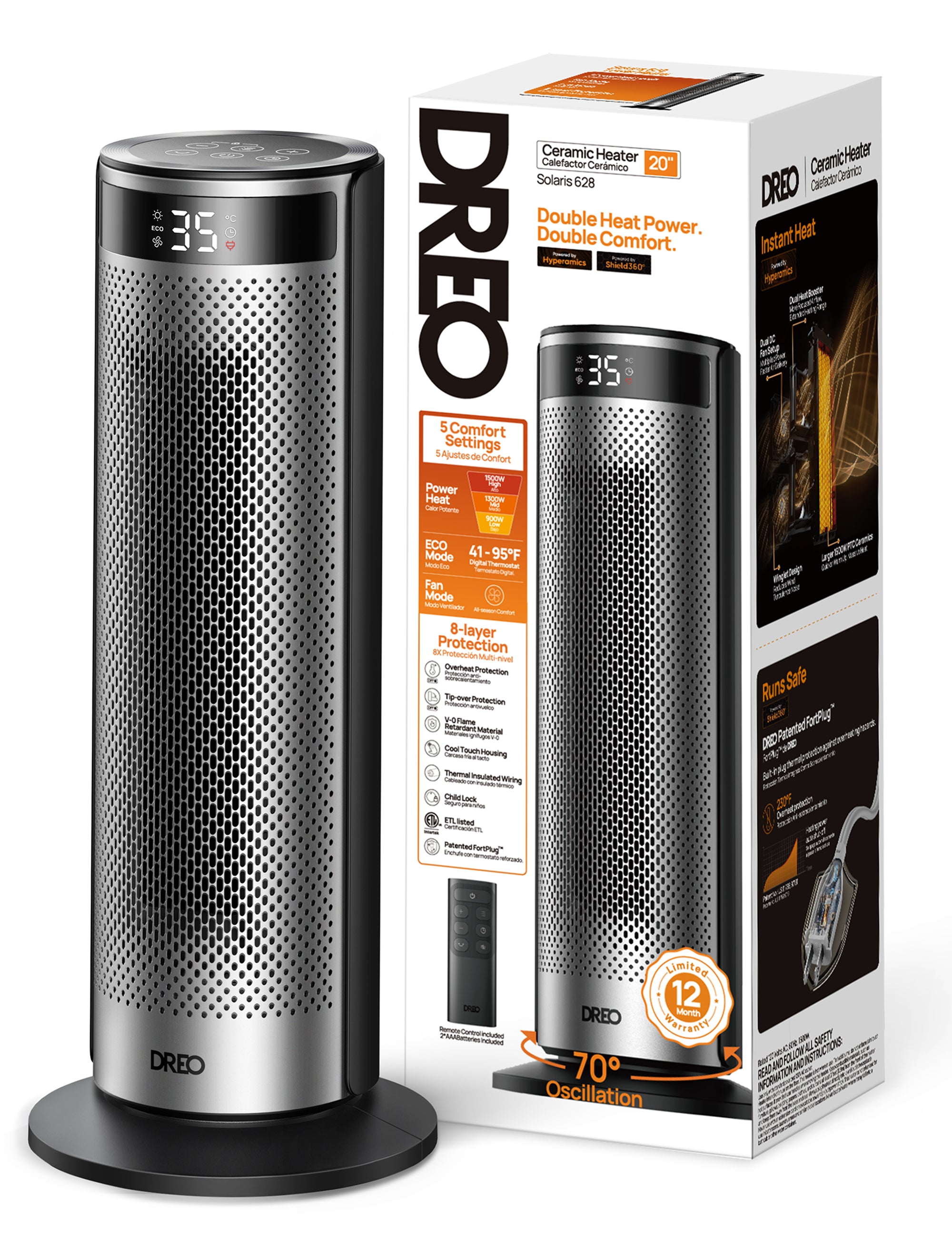 DREO Heater Solaris 628 DR-HSH028