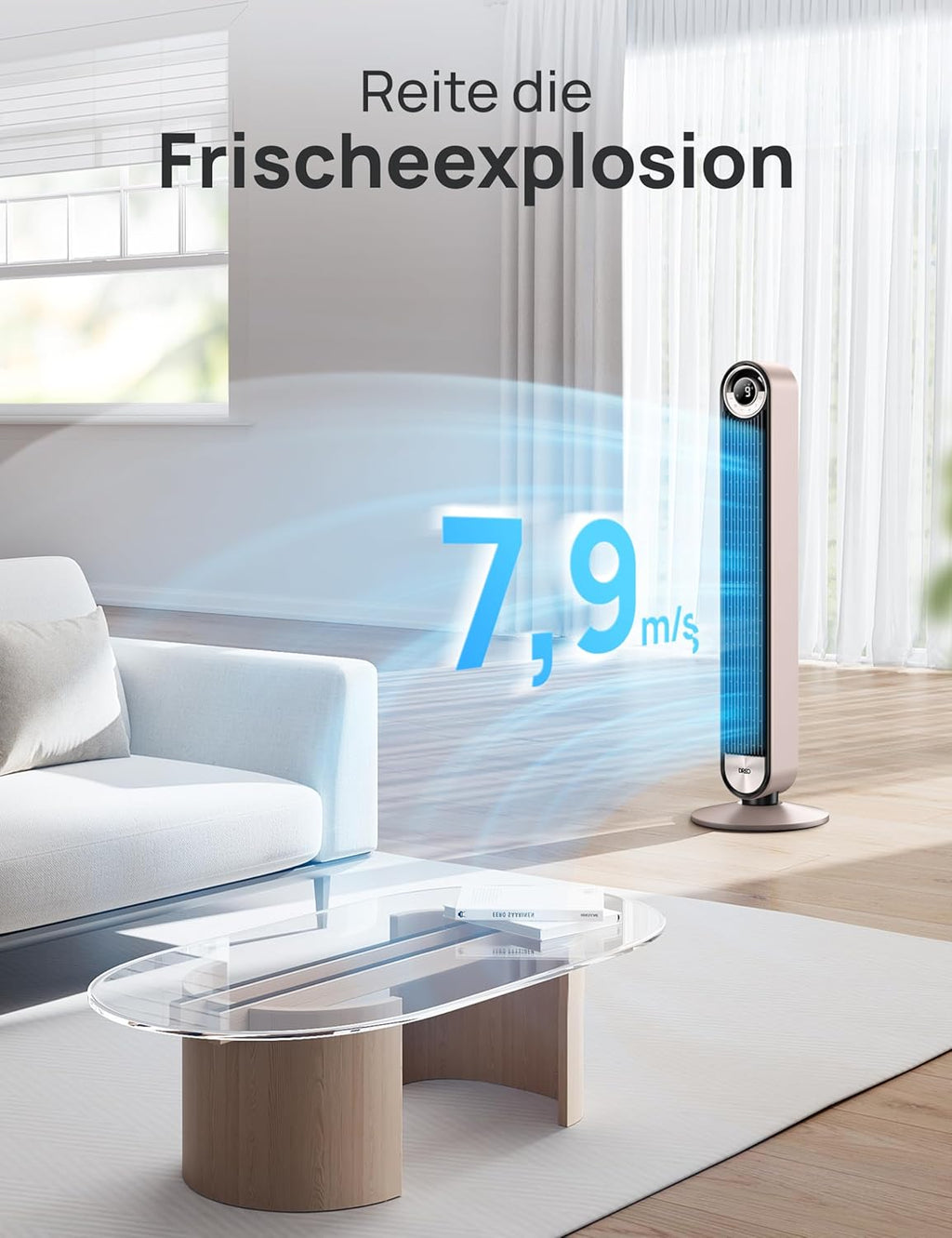 Turmventilator Sternenlicht mit Sprachsteuerung