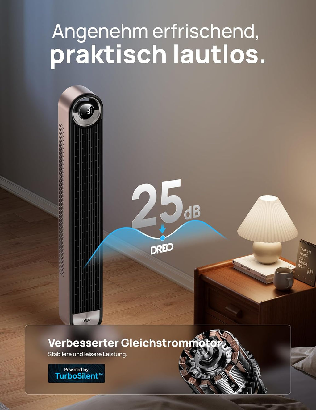 Turmventilator Sternenlicht mit Sprachsteuerung