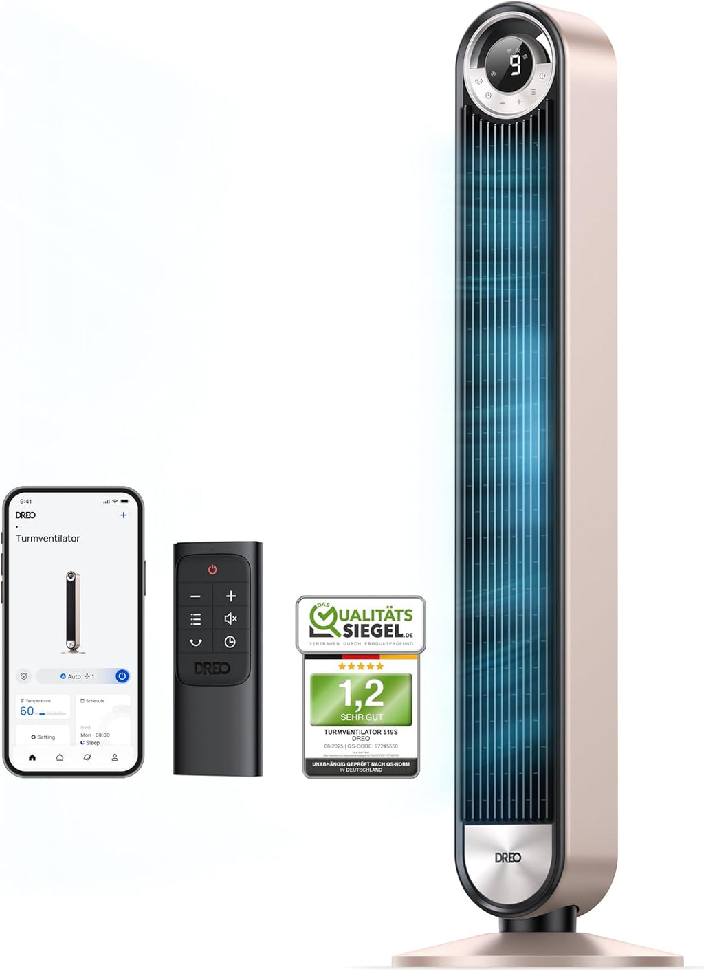 Turmventilator Sternenlicht mit Sprachsteuerung