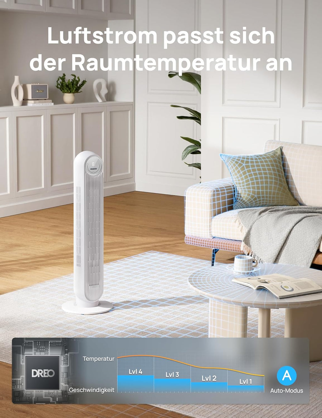 DREO Tower Fan Nomad One White
