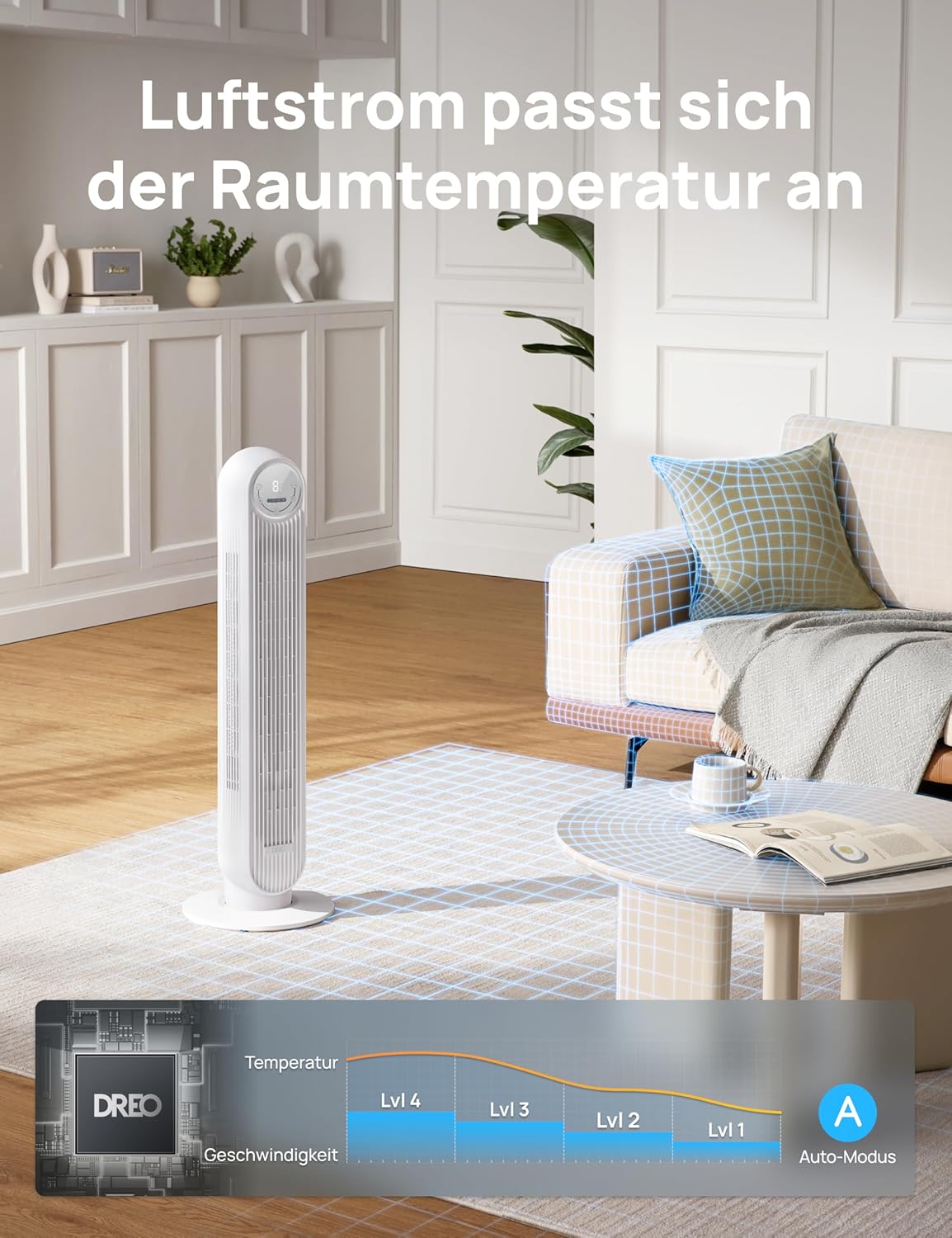 DREO Tower Fan Nomad One White