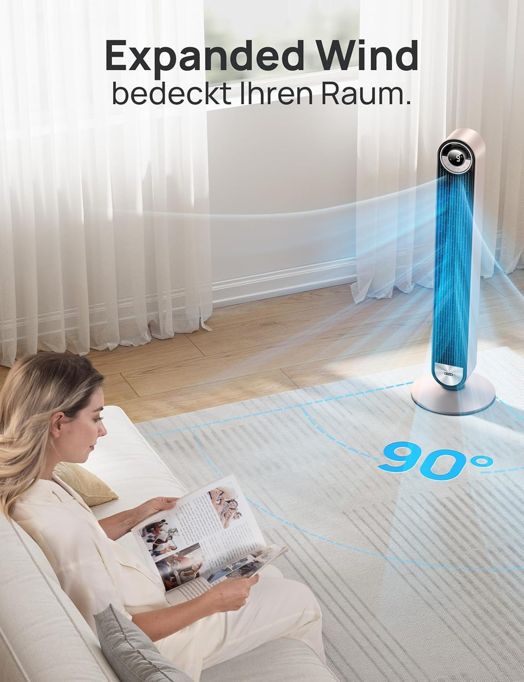Turmventilator Sternenlicht mit Sprachsteuerung