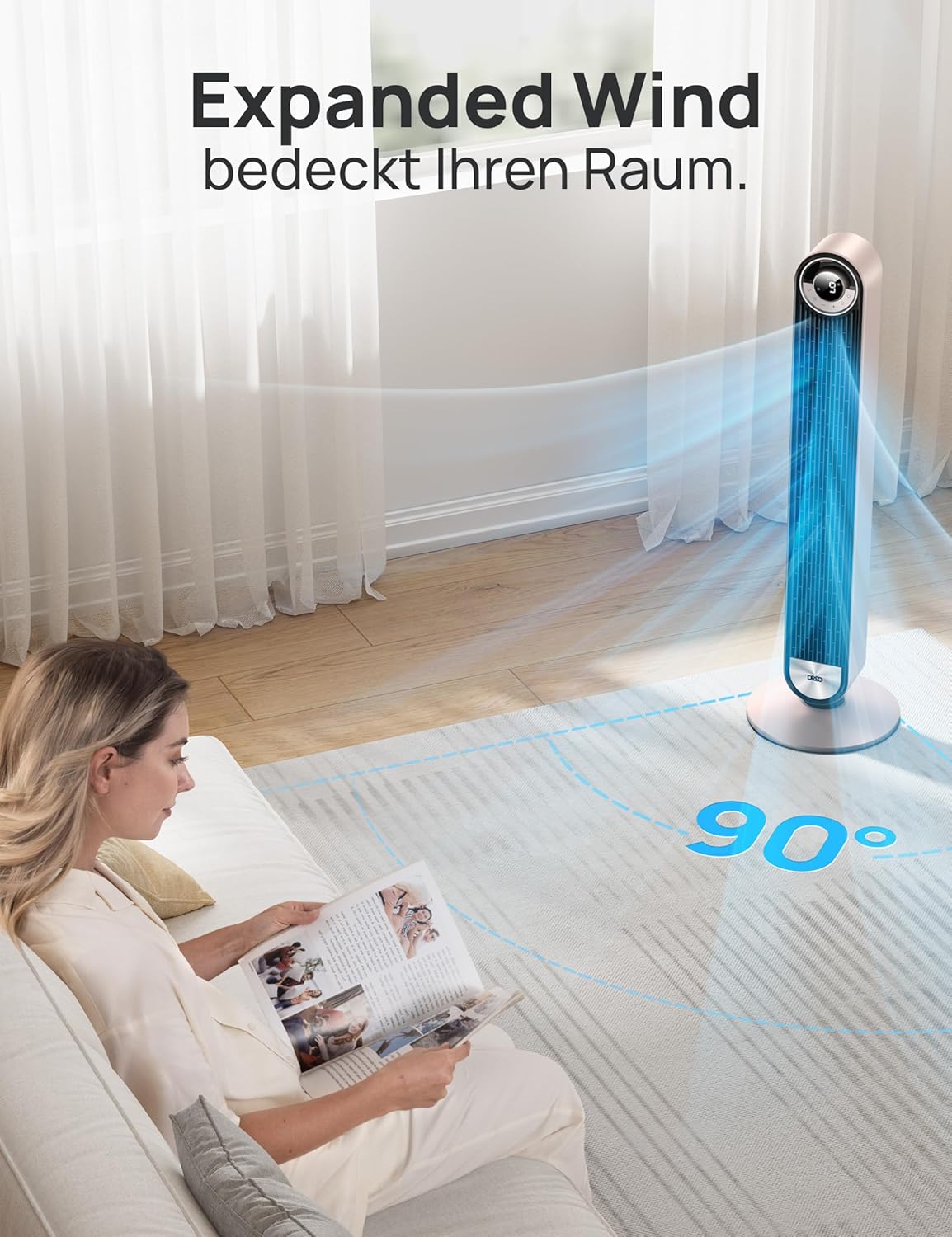 Turmventilator Sternenlicht mit Sprachsteuerung