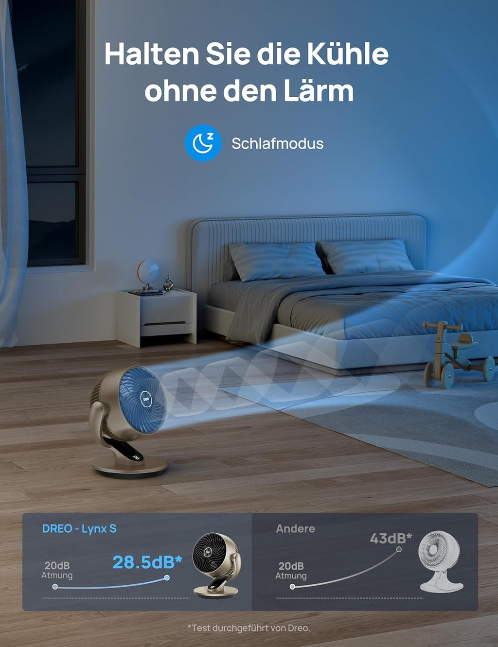 DR-HAF001S Gold Tischventilator Lynx S