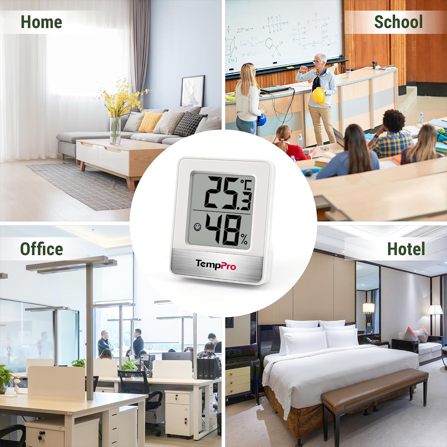 3er-Set Mini Thermo-Hygrometer TP49W-3