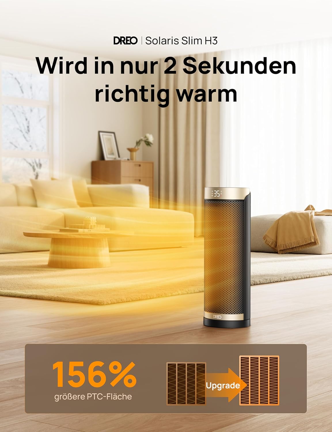 DREO Heater Solaris Slim H3 DR-HSH003