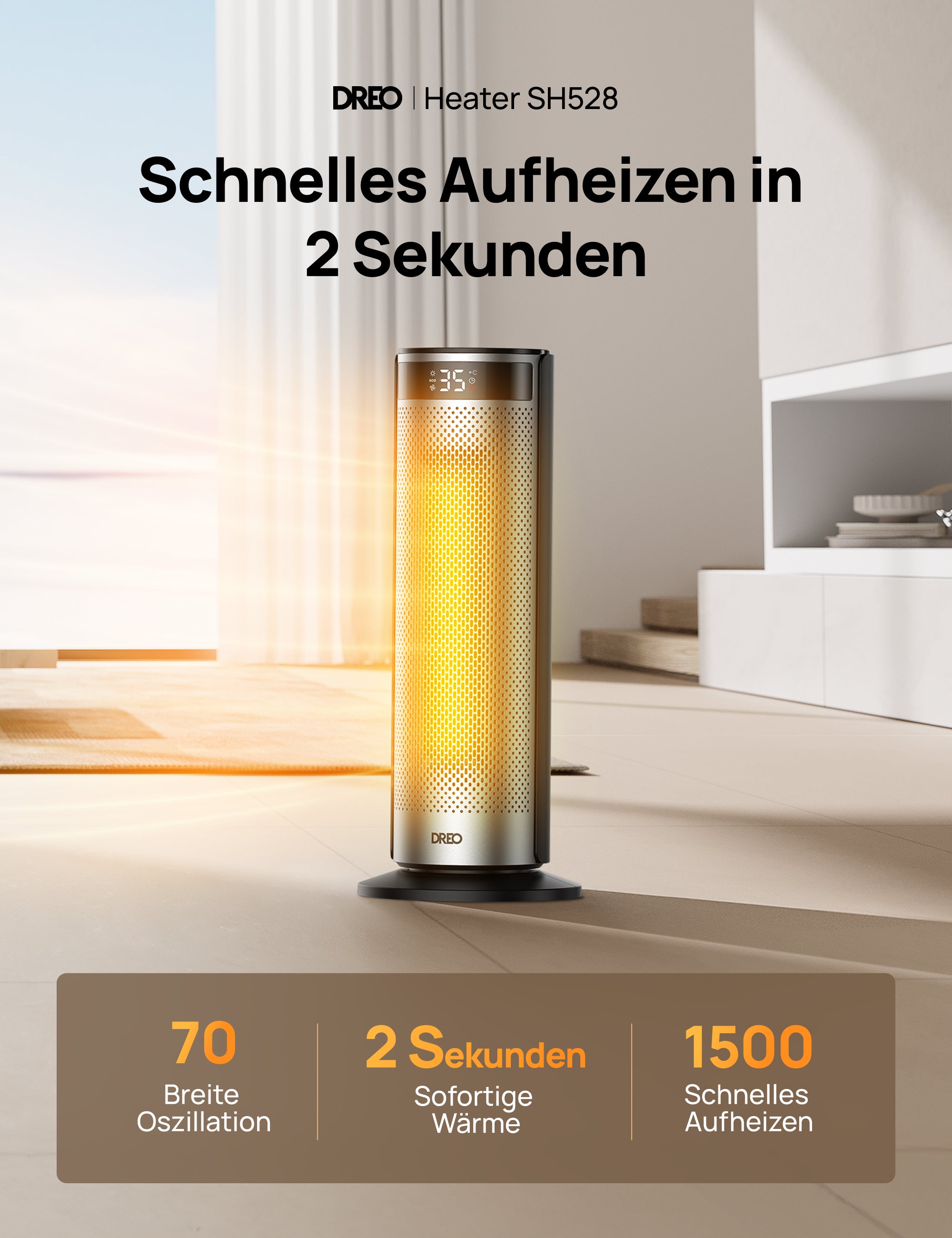 DREO Heater Solaris 628 DR-HSH028