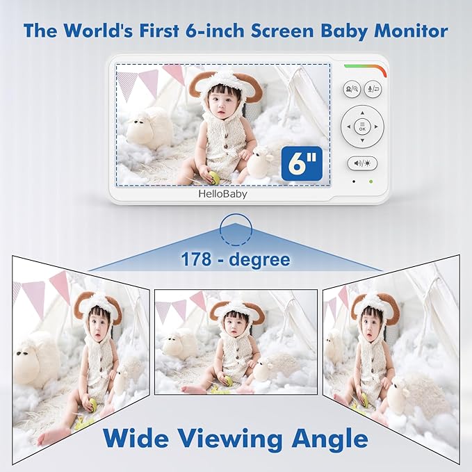 HelloBaby 6 Zoll Baby Monitor mit Kamera